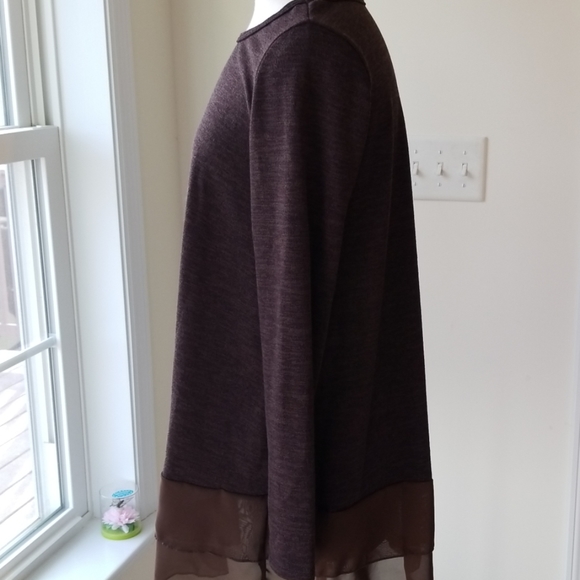 Egs by Elonges Brown Chiffon Hem Tunic - Picture 3 of 10